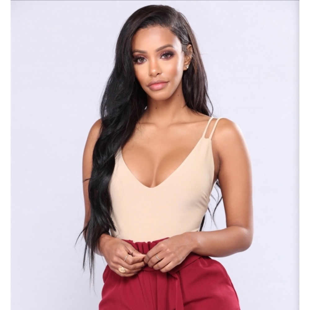 Beige Tank Bodysuit - Fashion Nova size small